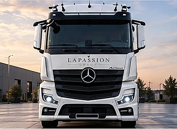 Front view of a LaPassion Group tractor unit